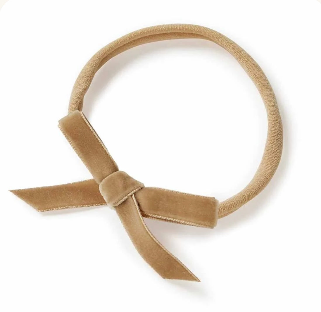 Pebble Velvet Bow