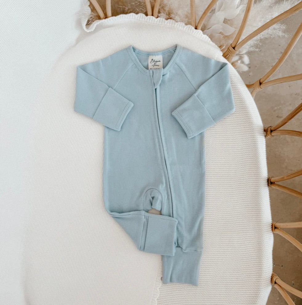 COTTON GROWSUIT - BABY BLUE