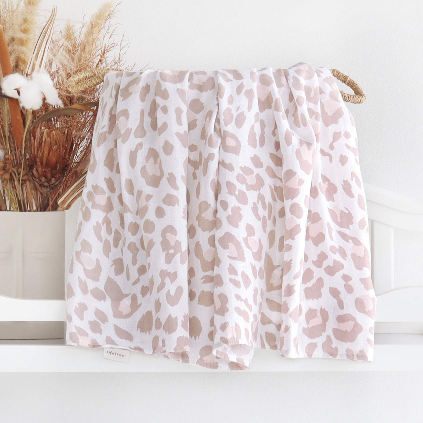 Pink Leopard Muslin Wrap