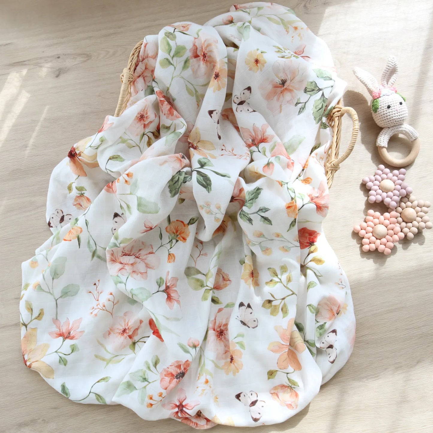 Flower Muslin Wrap