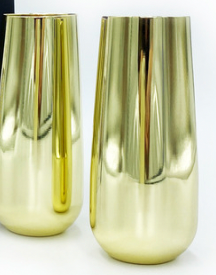 CLINQ Gold Champagne Flutes