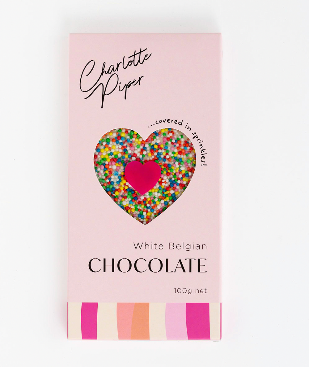 White Belgian Chocolate with Sprinkles 100g