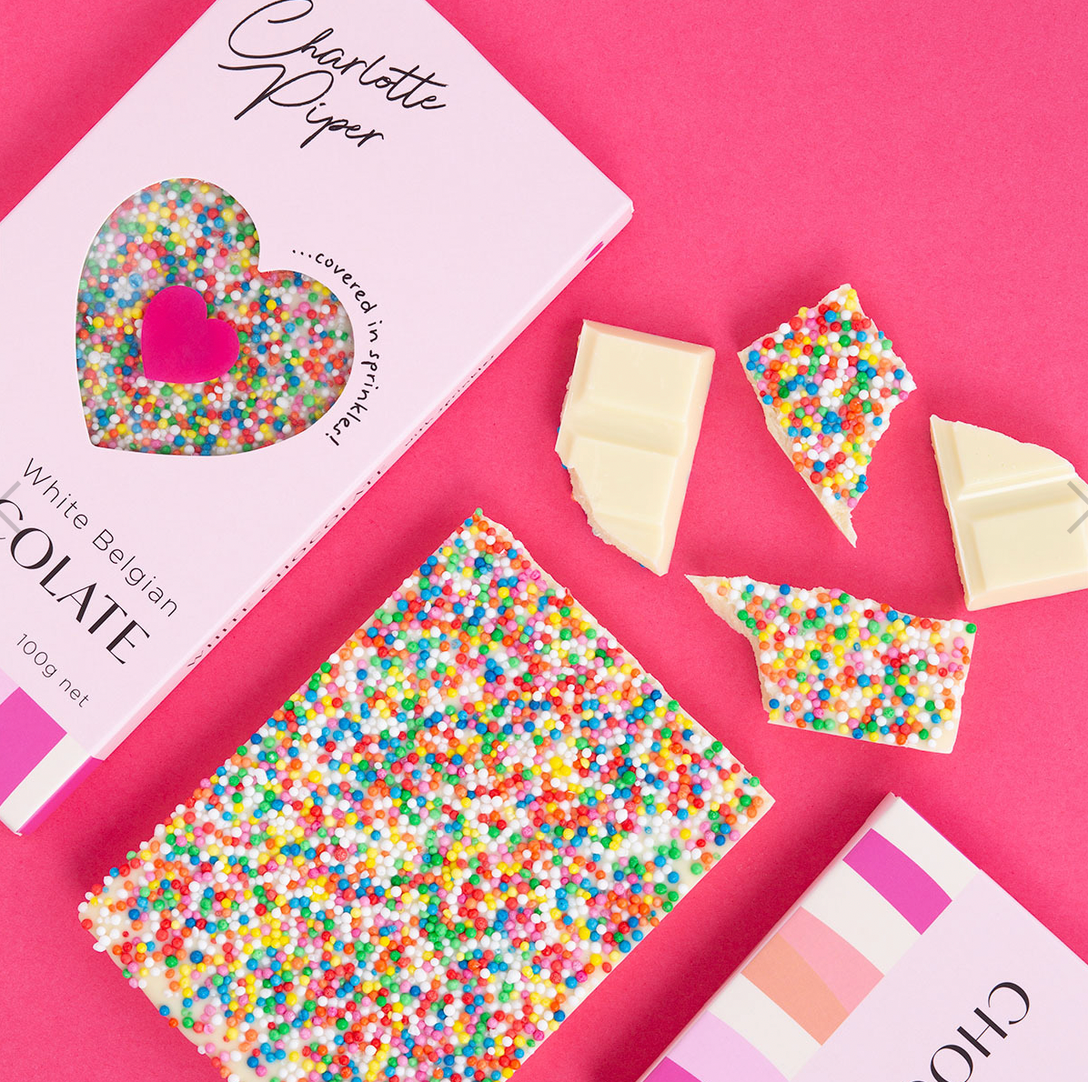 White Belgian Chocolate with Sprinkles 100g