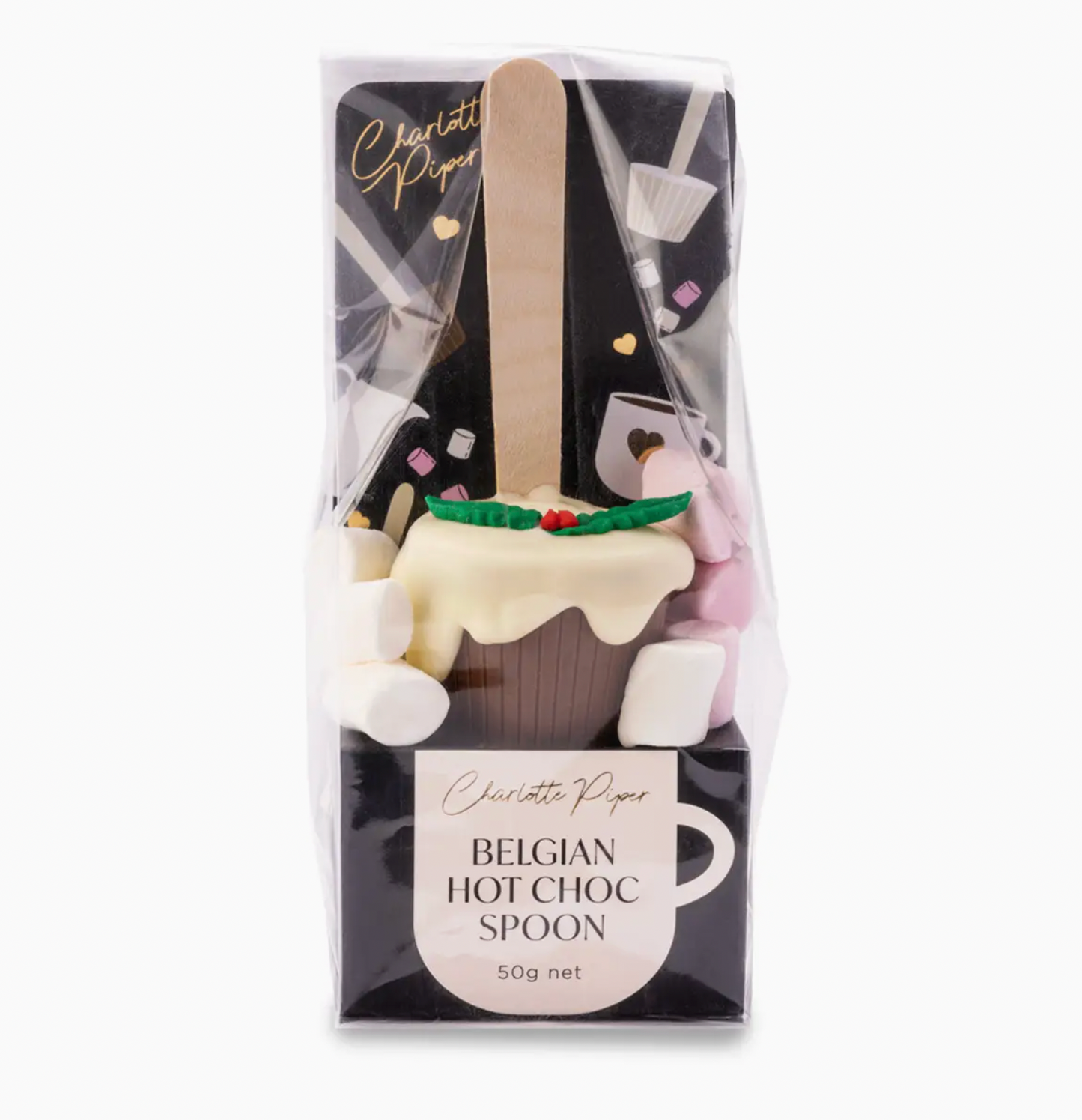 Hot Chocolate Christmas Pudding Spoon Milk