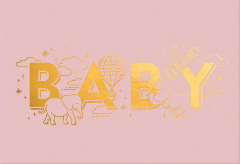 Baby Universe Dusty Rose Mini Greeting Card