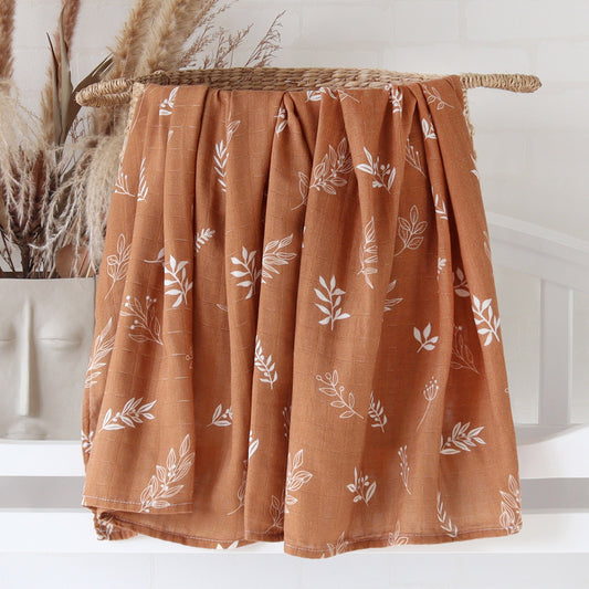 Rustic Leaf Muslin Wrap