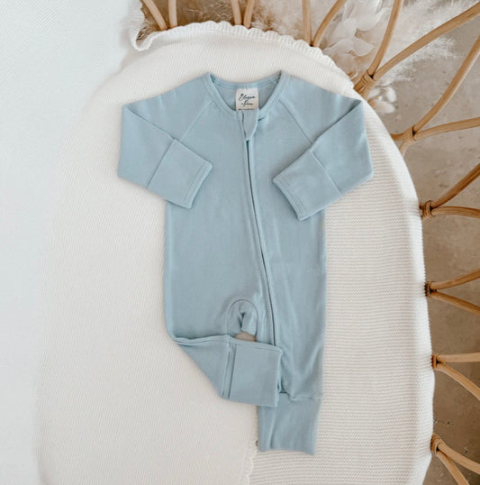 COTTON GROWSUIT - BABY BLUE
