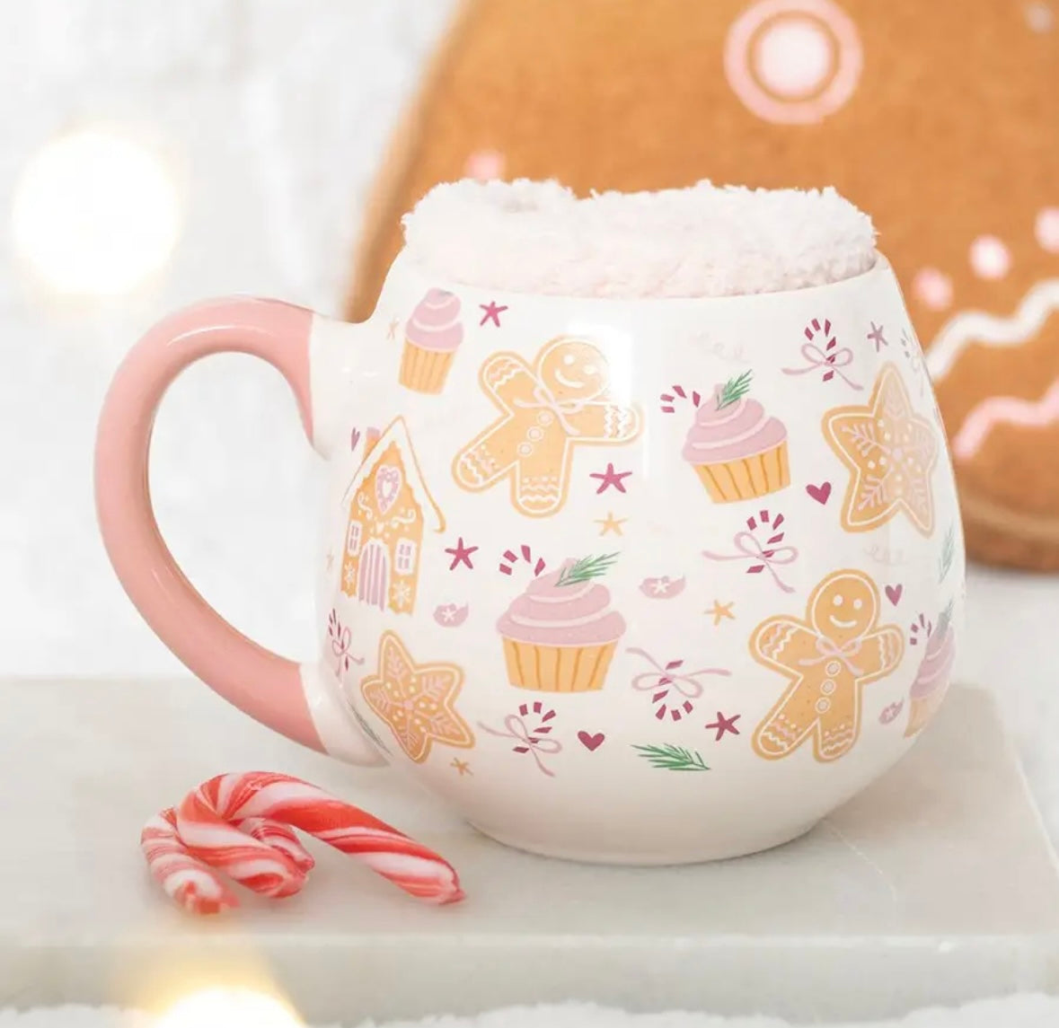Sugarplum Bakery Print Mug and Socks set