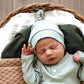 Sage Ribbed Organic Knotted Beanie