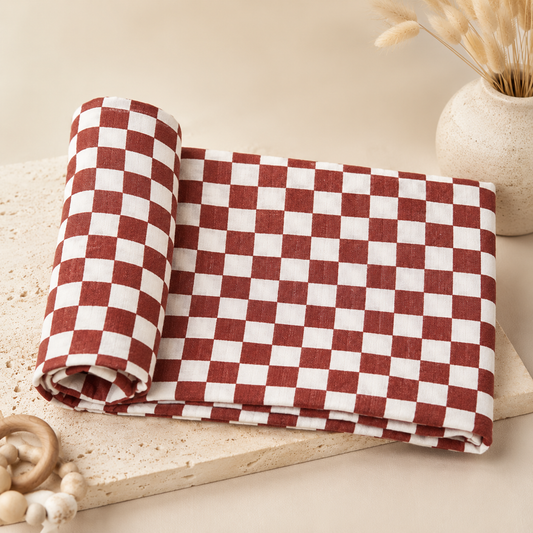 Rustic Check Muslin Wrap