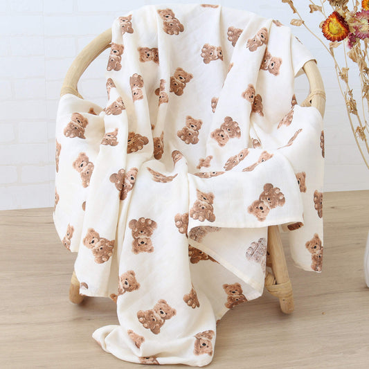 Teddy Bear Muslin Wrap