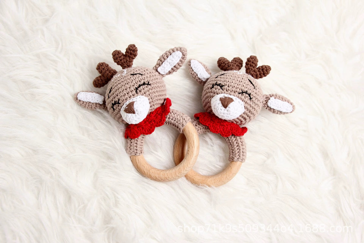 Christmas Reindeer Baby Rattle