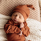 Biscuit Ribbed Organic Knotted Beanie