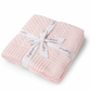 Blush Pink Diamond Knit Organic Baby Blanket