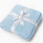 Baby Blue Diamond Knit Organic Baby Blanket