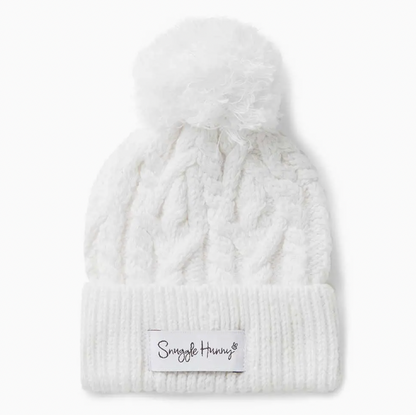 White Organic Knit Beanie
