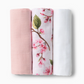 Small Organic Muslin Cloths 3 Pack - Cherry Blossom/Milk/Fairytale
