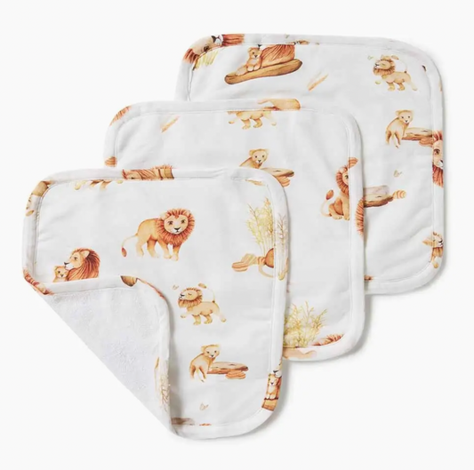 Lion Organic Wash Cloths - 3 Pack