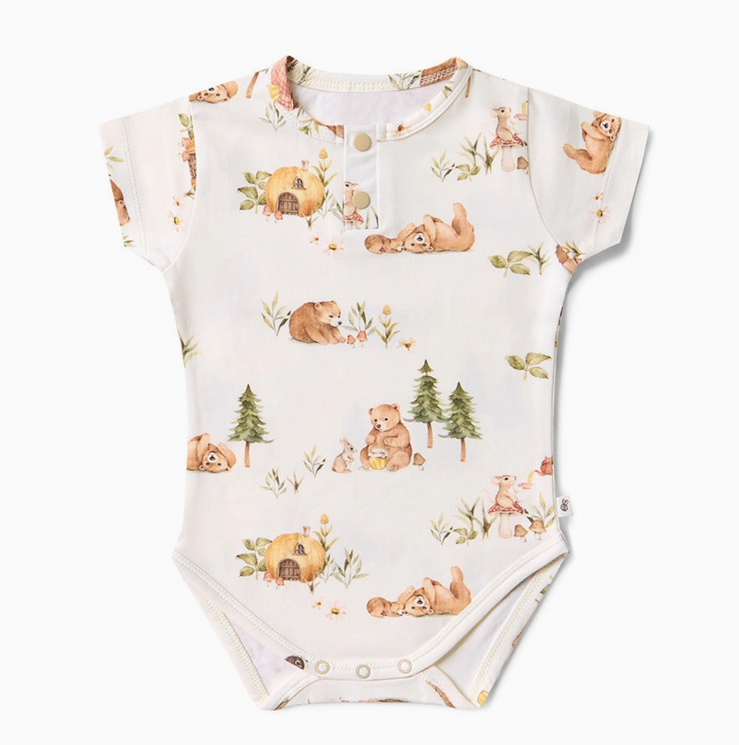 Bears Short Sleeve Organic Bodysuit (Size 0-3 Months)
