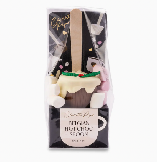 Hot Chocolate Christmas Pudding Spoon Milk