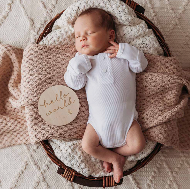 Milk Long Sleeve Organic Bodysuit (Size Newborn)