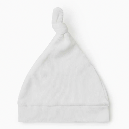 Milk Ribbed Organic Knotted Beanie