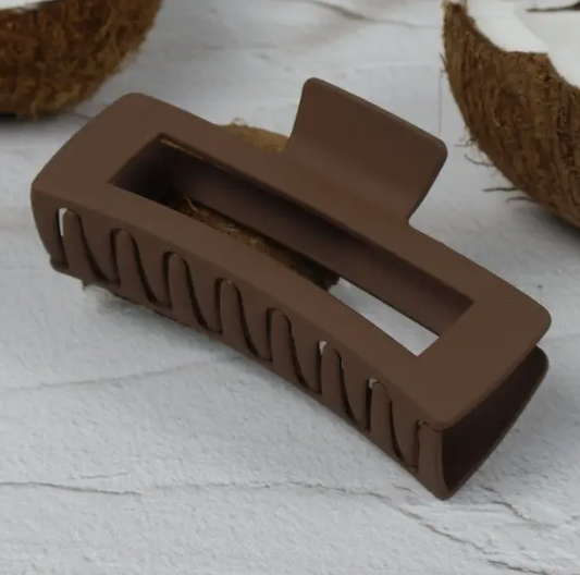 Claw Clip - Jumbo Elongated Rectangle - Chocolate