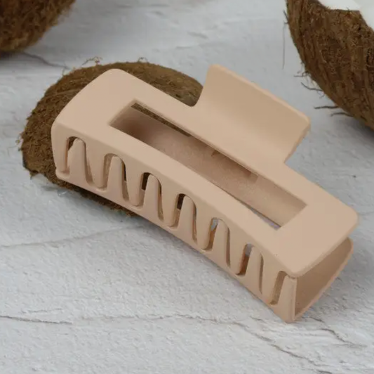 Claw Clip - Medium Elongated Rectangle - Sand