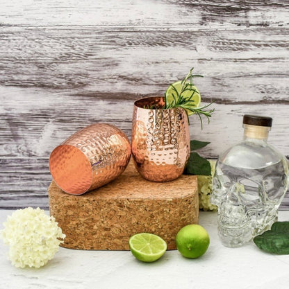 Stemless Copper Glasses